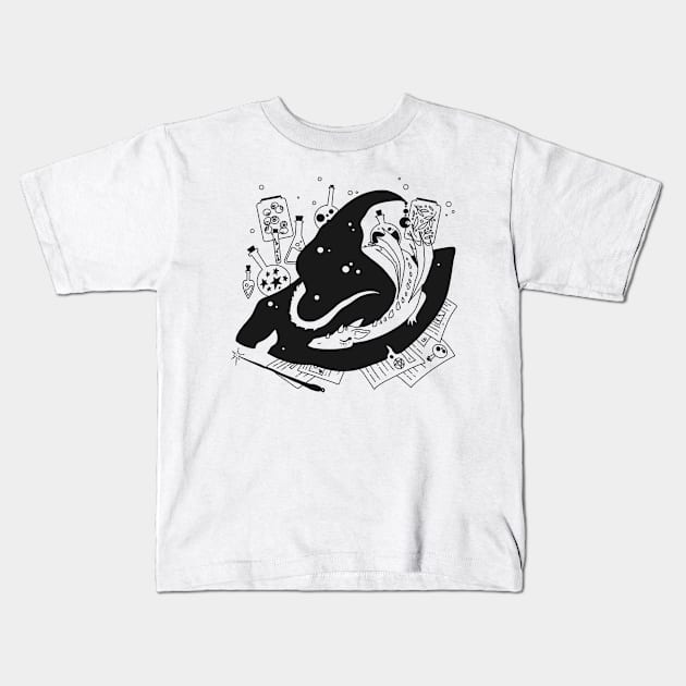 Dragon on a witch's hat Kids T-Shirt by Phantom Donut